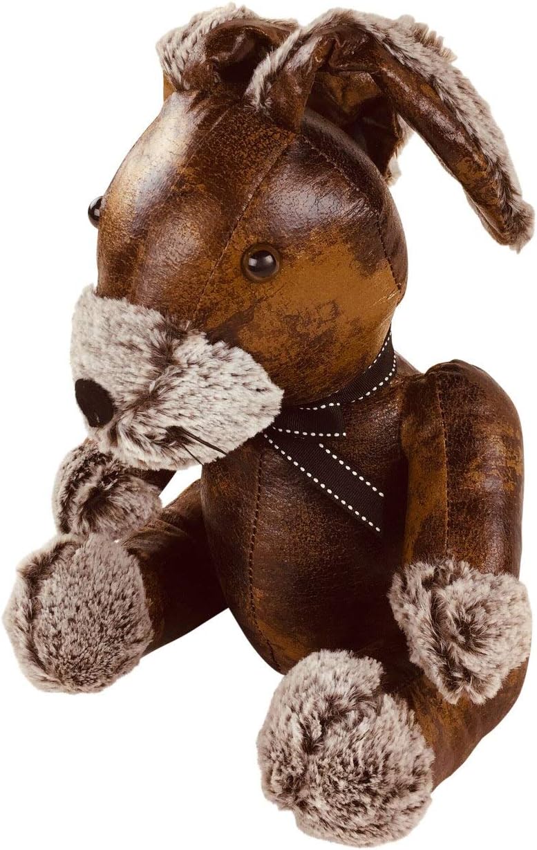 L & P Home & Gifts Faux Leather Rabbit Doorstop, Brown 1