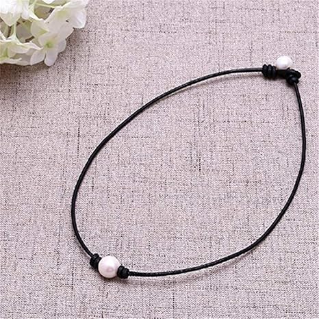 Amazon Co Jp Sperrins 女性の手作りチョーカージュエリーギフトの模造真珠チョーカーネックレスレザーコード ホーム キッチン