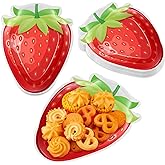meekoo 24 Pcs Strawberry Party Paper Plates Strawberry Theme Party Decorations for Dinner Dessert Picnic Birthday Wedding
