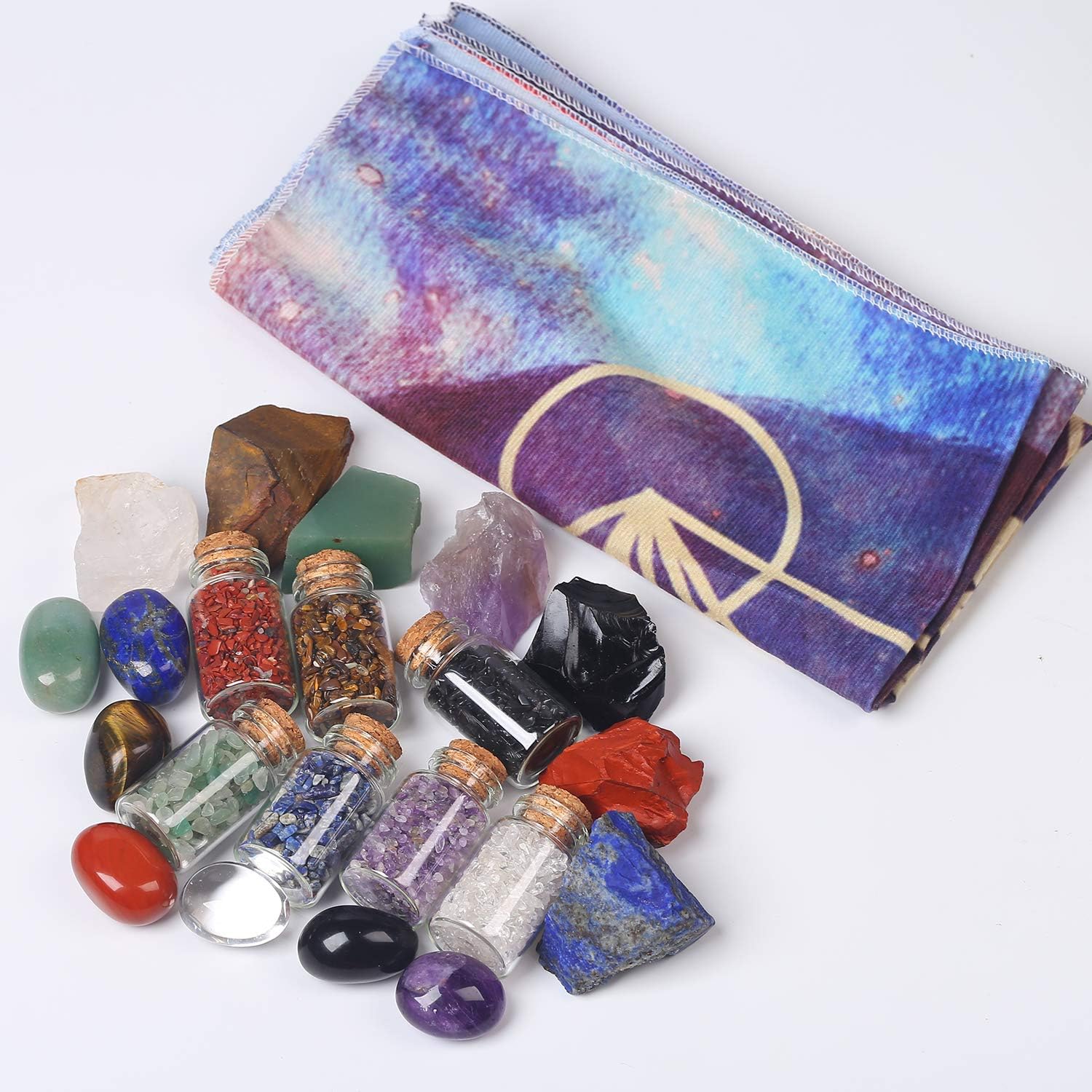 22-Piece Healing Crystals Set, Chakra Balance Kit, Natural Gemstones, Quartz Healing Crystal, It is The Gift for Yoga and Meditation.: Health & Personal Care