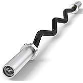 HANDBODE Olympic EZ Curl Bar, 47&rdquo; and 74" Options, 500-700 LB Capacity | Curling Bar for 2" Weight Plates, Hip Thrusts, Squat, Biceps, Triceps, Volcano Knurling, Multi-Angle Wrist-Friendly Design