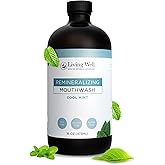 Living Well with Dr. Michelle Cool Mint Remineralizing Mouthwash | Hydroxyapatite & Colloidal Silver Formula | Alcohol-Free | Fluoride-Free Mouth Rinse