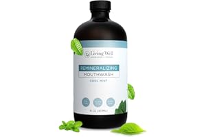 Living Well with Dr. Michelle Cool Mint Remineralizing Mouthwash | Hydroxyapatite & Colloidal Silver Formula | Alcohol-Free | Fluoride-Free Mouth Rinse