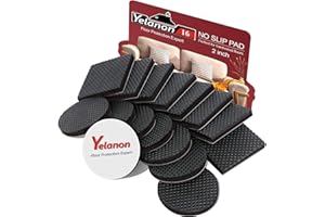 Yelanon Non Slip Furniture Pads -16 pcs 2” Furniture Grippers Hardwood Floors, Non Skid for Furniture Legs,Self Adhesive Rubber Feet, Anti Slide Furniture Floors Protectors for Keep Couch Stoppers