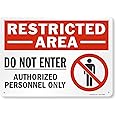 SmartSign "Restricted Area - Do Not Enter, Authorized Personnel Only" Sign | 10" x 14" Plastic
