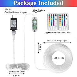 ANJAYLIA 66ft 200 LED Rope Lights