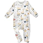 Dussdil Baby One-Piece Footies Newborn Rompers Pajamas Cotton Footed Pjs for Sleep Play Boys Girls 3 6 9 12 18M