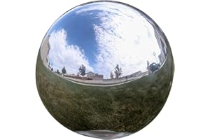 Lily's Home Gazing Globe Mirror Ball in Silver Stainless Steel - 10 Inch