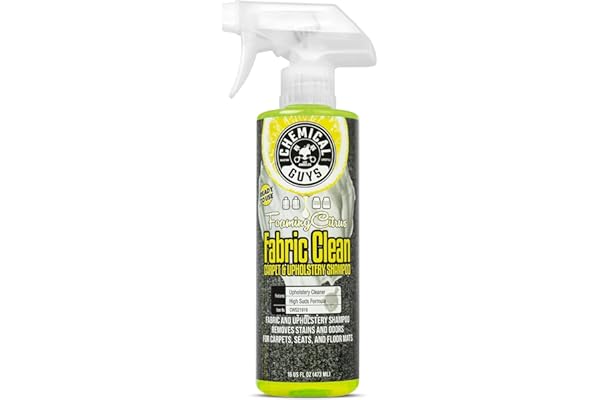 Chemical Guys, Citrus Fabric & Carpet Cleaner, Ready-to-Use Spray, 16 oz | Ready-to-use foaming spray lifts stains and odors from car seats, carpet and floor mats, safe on most fabrics