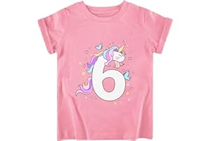 LOVEKIDER Unicorn Birthday Shirts for Toddler Girls 2-6 Years Old Funny Baby Cotton T-Shirts Kids Girls' Tee Outfit 2nd 3rd 4th 5th 6th