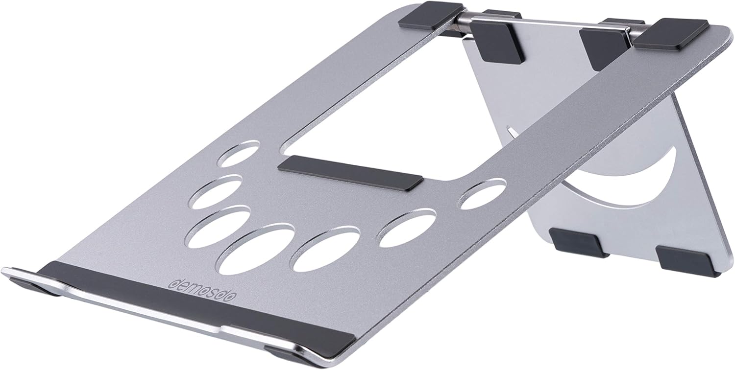 Demosdo Laptop Stand, Adjustable Height Laptop Stand, Ergonomic Aluminum Laptop Stand for Desk, Ventilated Laptop Computer Holder