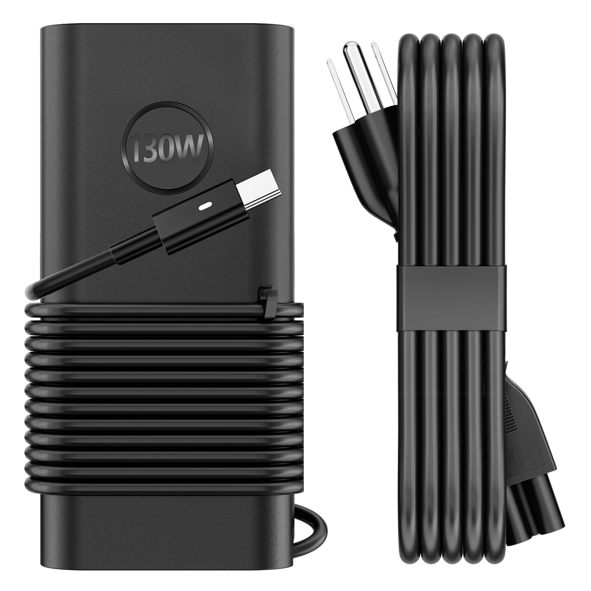 Photo 1 of 130W USB-C Laptop Charger AC Adapter Compatible with Dell XPS 15, 17, 9500, 9510, 9520, 9530, 9700, 9710, 9720, Precision 5550, 5560, 5570, 5530, 5750, 5760, Latitude 5410, 5510, 5520, 5431 Power Cord