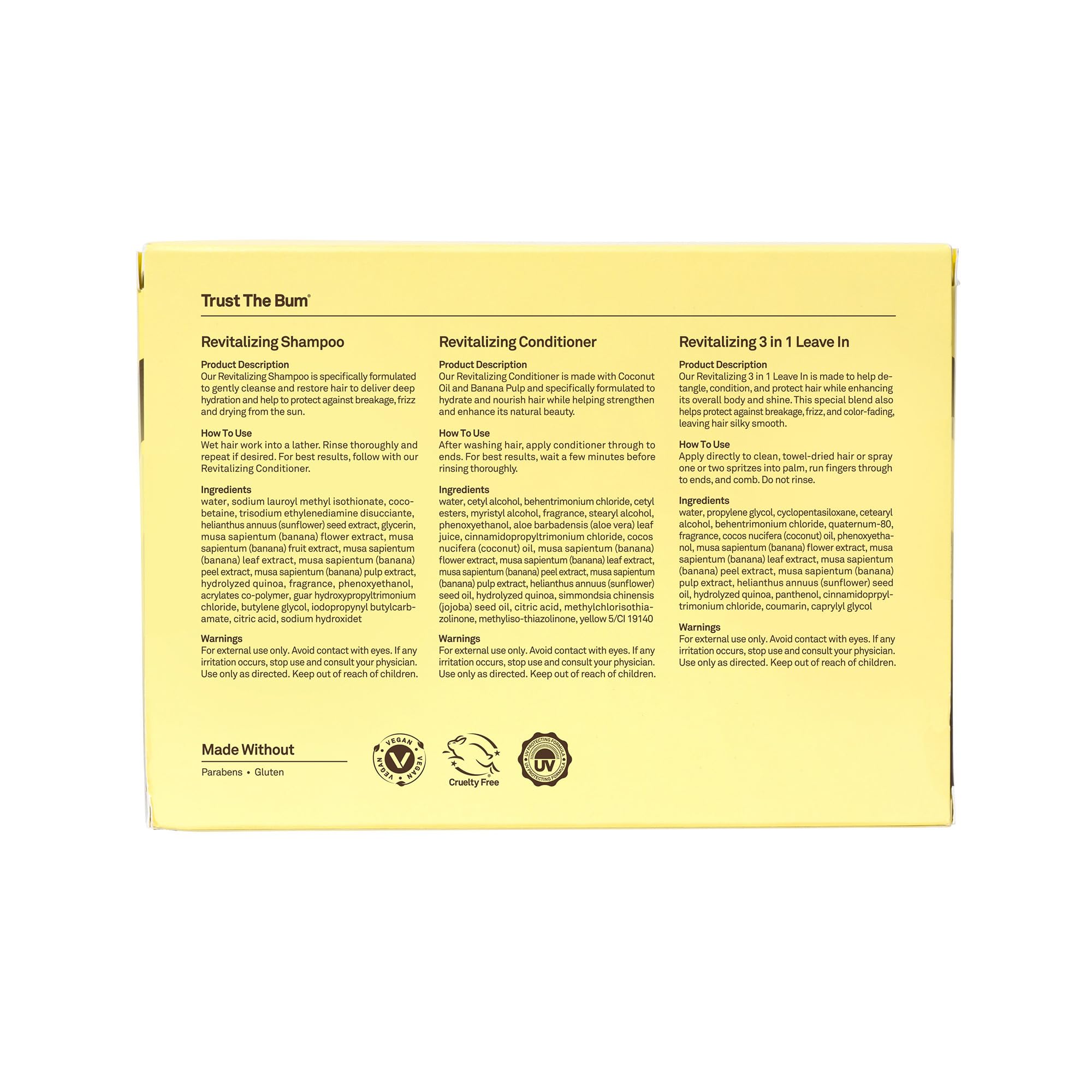 Sun Bum Hair Care Travel Essentials Kit - Revitalize Your Hair With Revitalizing Shampoo, Conditioner, and 3-in-1 Leave In Treatment - Includes Aloha Collection Travel Pouch