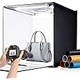 Fasonic 24"x24" Photo Studio Light Box for Photography, Foldable Bi-Color Dimmable Shooting Tent Kit with 240 LED Lights, 3000-6500K Lighting Booth, 6 Color Backdrops