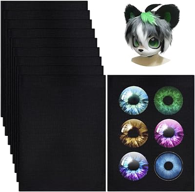 BENECREAT 10Pcs Fursuit Eye Mesh 30x22cm Black PVC Dust Plastic Net Cosplay