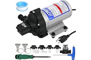 ELYASPEDY 2025 Upgraded 2088-594-144 RV Fresh Water Pump, 115V AC 4.0 GPM Self-Priming Diaphragm Water Pump, 240GPH, 15.1LPM, 45PSI,Includes Pressure Switch and Detachable Filters,No Noise, for RV, Marine,Yacht