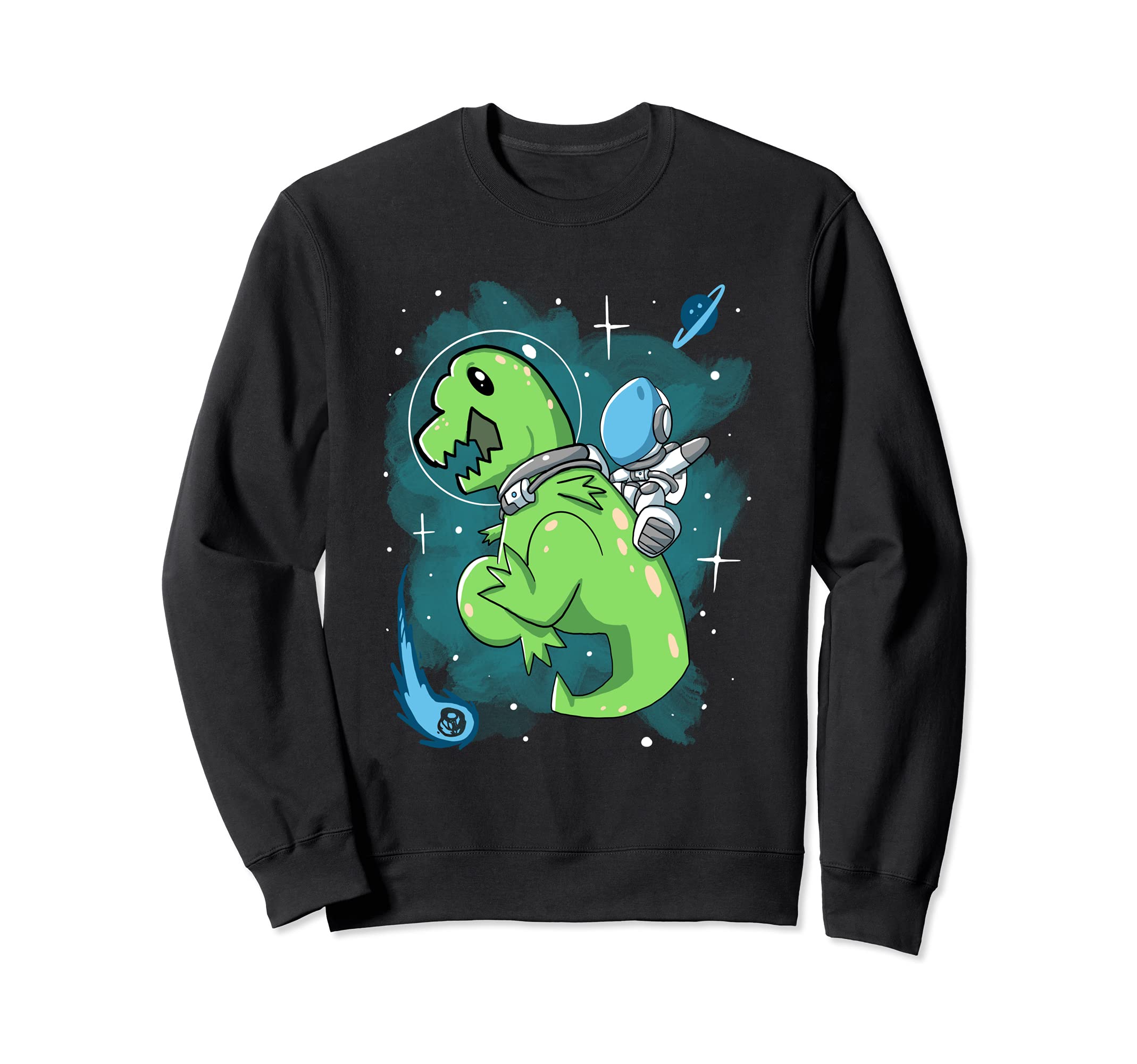 Astronaut Riding T-Rex Dinosaur Astronomy Space Sweatshirt