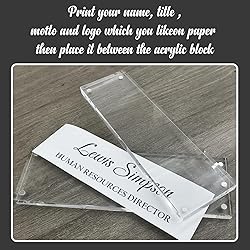 HETOOSHI Name Plate for Desk, Desk Double Sided