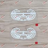 Air Assault Badge Car Sticker Decal Vinyl Army Paratrooper Wings | 2-Pack 4" White - for Bumper Truck Laptop Removable Waterproof No Background