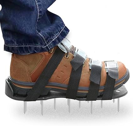 Lawn Aerator Shoes Amazon / Amazon Com Lawn Aerator Shoes Manual Hand Tool With 26 Steel Metal Spikes And 3 Straps On Each Sandals Easy Assemble For Women Aerating Helps Seeder And Air Revitalizing : The zdtech lawn aerator shoes are for those gardeners who want to develop, or already have, strong leg muscles.