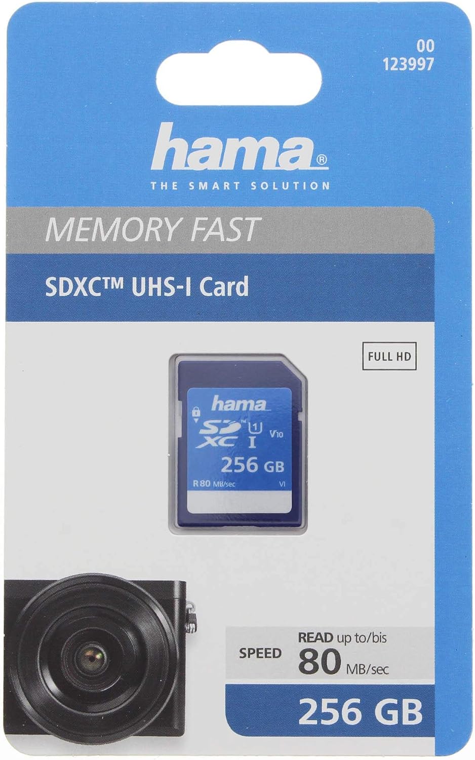 Hama 00123997 SDXC 256 GB UHS-I Class1 C10 533X/ 80MB/S Incredibly Fast Memory Card, Blue, 256GB - Image 3