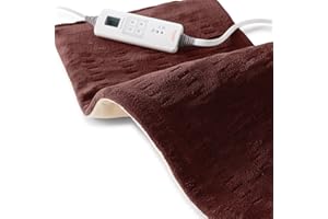 Sunbeam XL Back Neck and Shoulder Heat Therapy 12 x 24 with Auto Shut Off 6 Settings Machine-Washable Comfortable Microplush Fabric - Burgundy