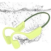 MARLALL Pearl Finish Swimming Headphones, IPX8 Waterproof Bone Conduction Headphones with Built-in MP3, Open Earphones Underwater Swim Earbuds with Bluetooth Sport Headsets for Swimming-Green