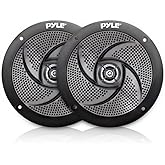 Pyle Marine Speakers - 6.5 Inch 2 Way Waterproof and Weather Resistant Outdoor Audio Stereo Sound System with 240 Watt Power - 1 Pair - PLMRS6B (Black) - (Packaging may vary)