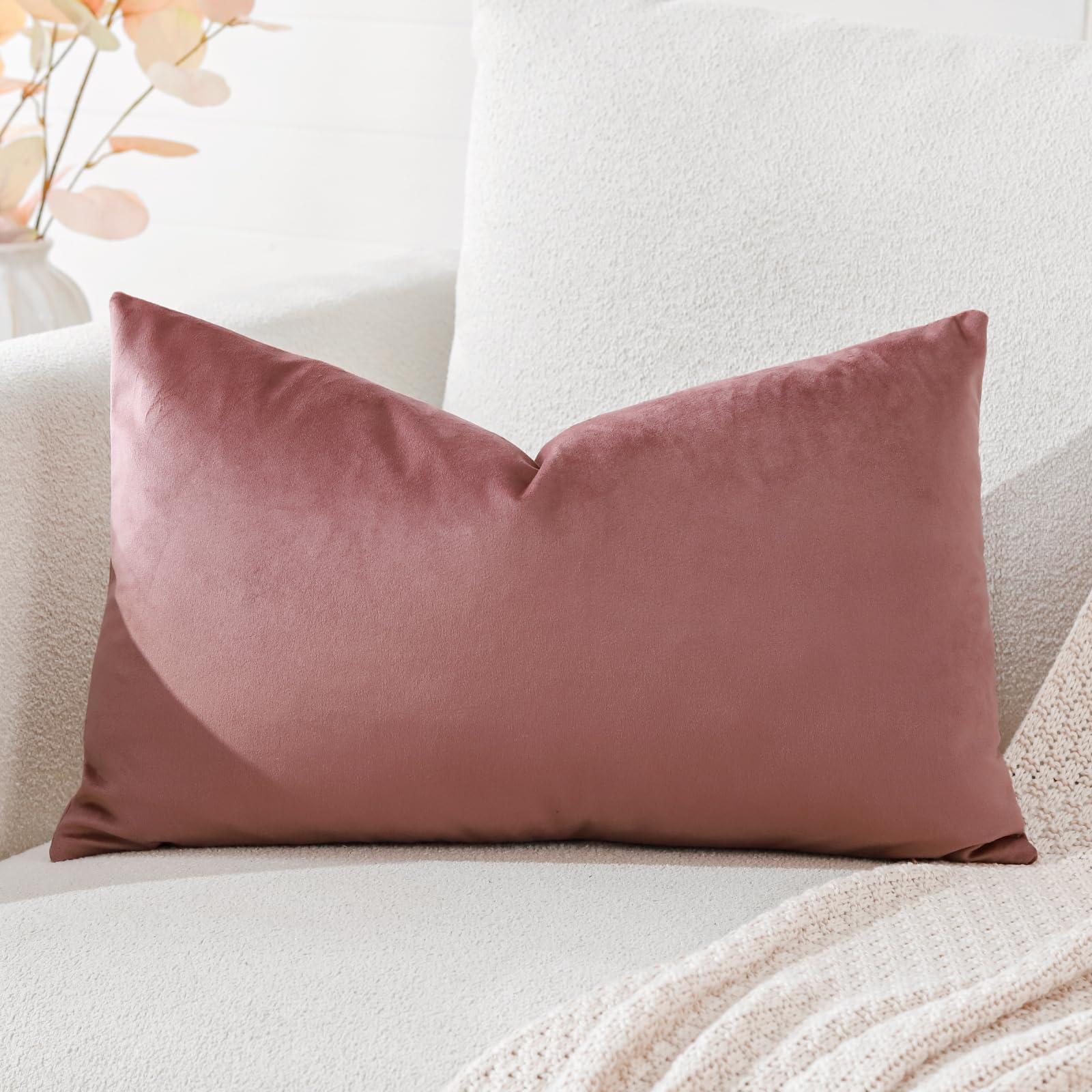 Artscope Luxury Velvet Cushion Covers Super Soft Decorative Throw Pillow Covers Case Lumbar Cushion Cases for Sofa Couch Bedroom Car Decor 30x50cm Jam