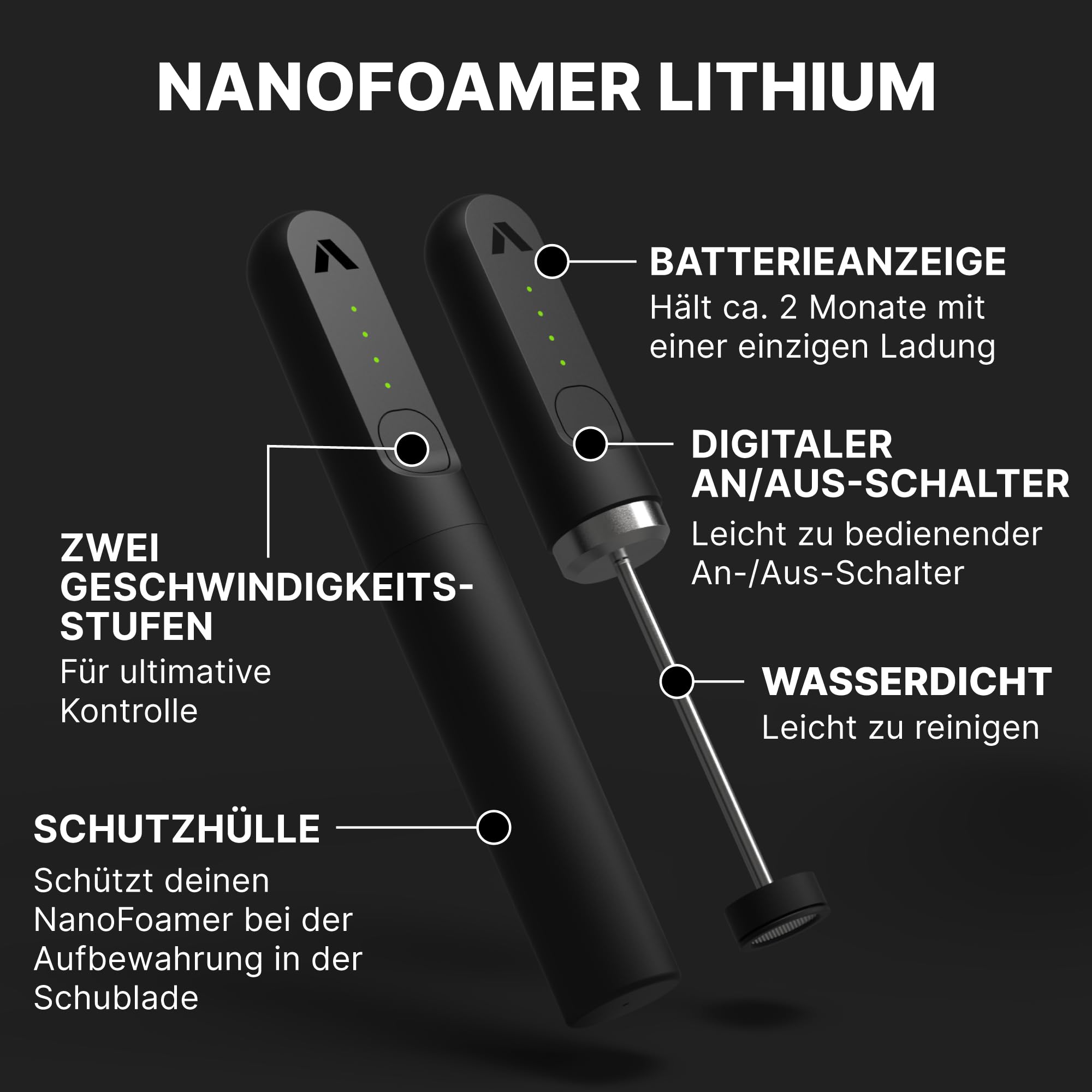 Subminimal NanoFoamer Lithium Hand Milchschäumer | Mikro geschäumte Milch für Premium Barista-Style Kaffeegetränke | Wiederaufladbarer Milchaufschäumer Cappuccino, Latte, Heiße Schokoladen und mehr 4