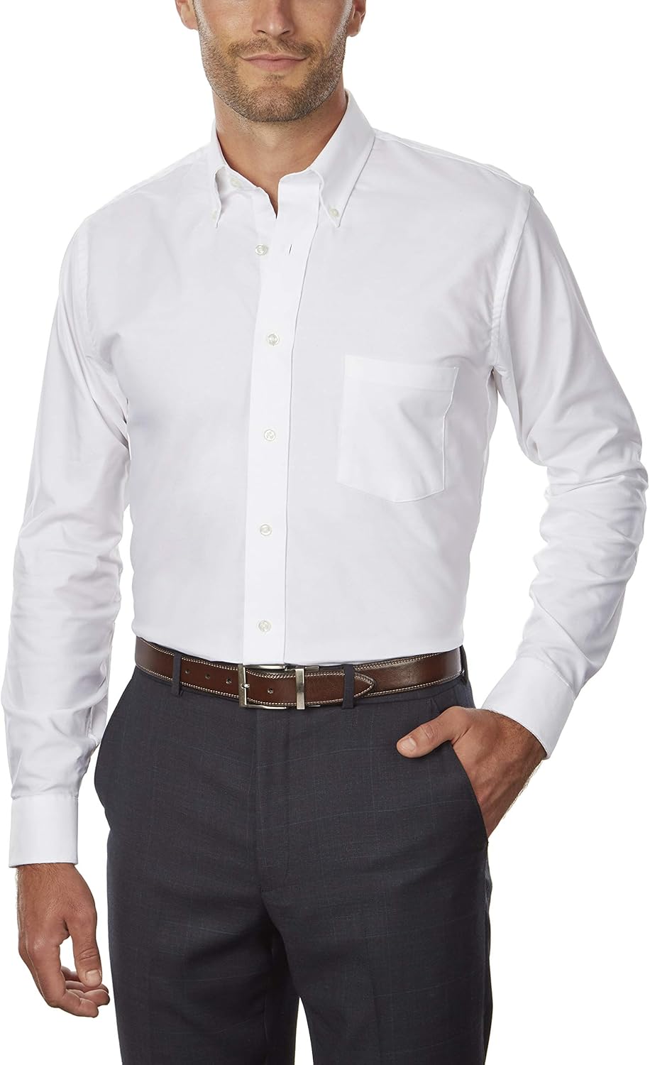 Van Heusen Men's Dress Shirt Regular Fit Oxford Solid at  Men’s Clothing store