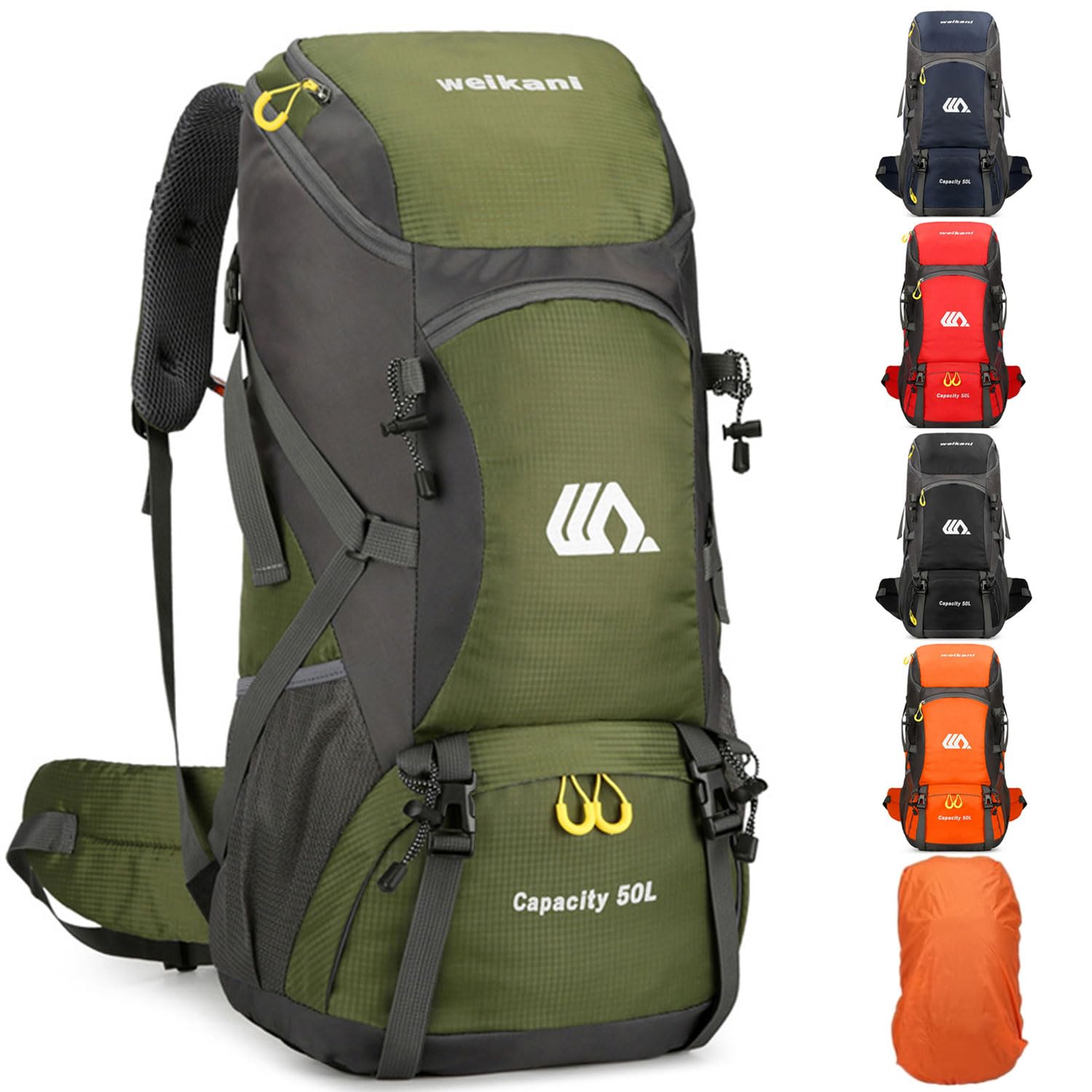 Favuit Hiking Backpack, 30L Lightweight Camping Rucksack Foldable Travel Daypack for Men Women Trekking Walking Climbing Touring Outdoor Adventures (Green)