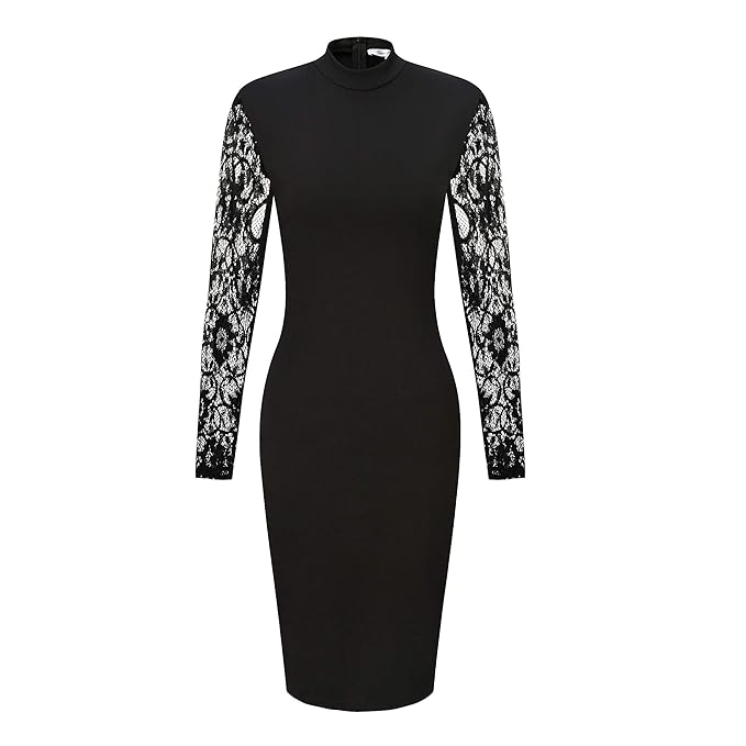 lace up your sleeve black lace long sleeve bodycon dress
