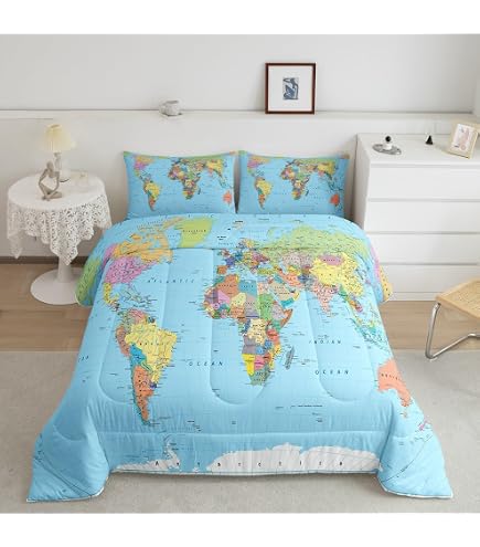 Erosebridal Blue Waves Comforter Set Twin Size - Ocean Theme Summer Bedding With Pillow Case - View #2