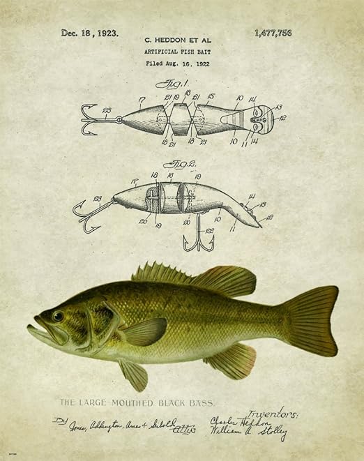 Amazon Com Antique Fly Fishing Lure Us Patent Poster Art Print
