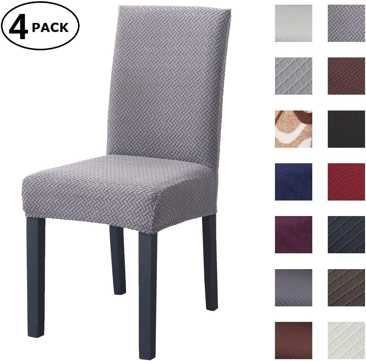 Dining Chair Cover Seat Protector Super Fit Slipcover Stretch Removable Washable Soft Spandex Fabric for Home Hotel Dining Room Ceremony Banquet Wedding Party Restaurant (Color 29, 4 Per Set)