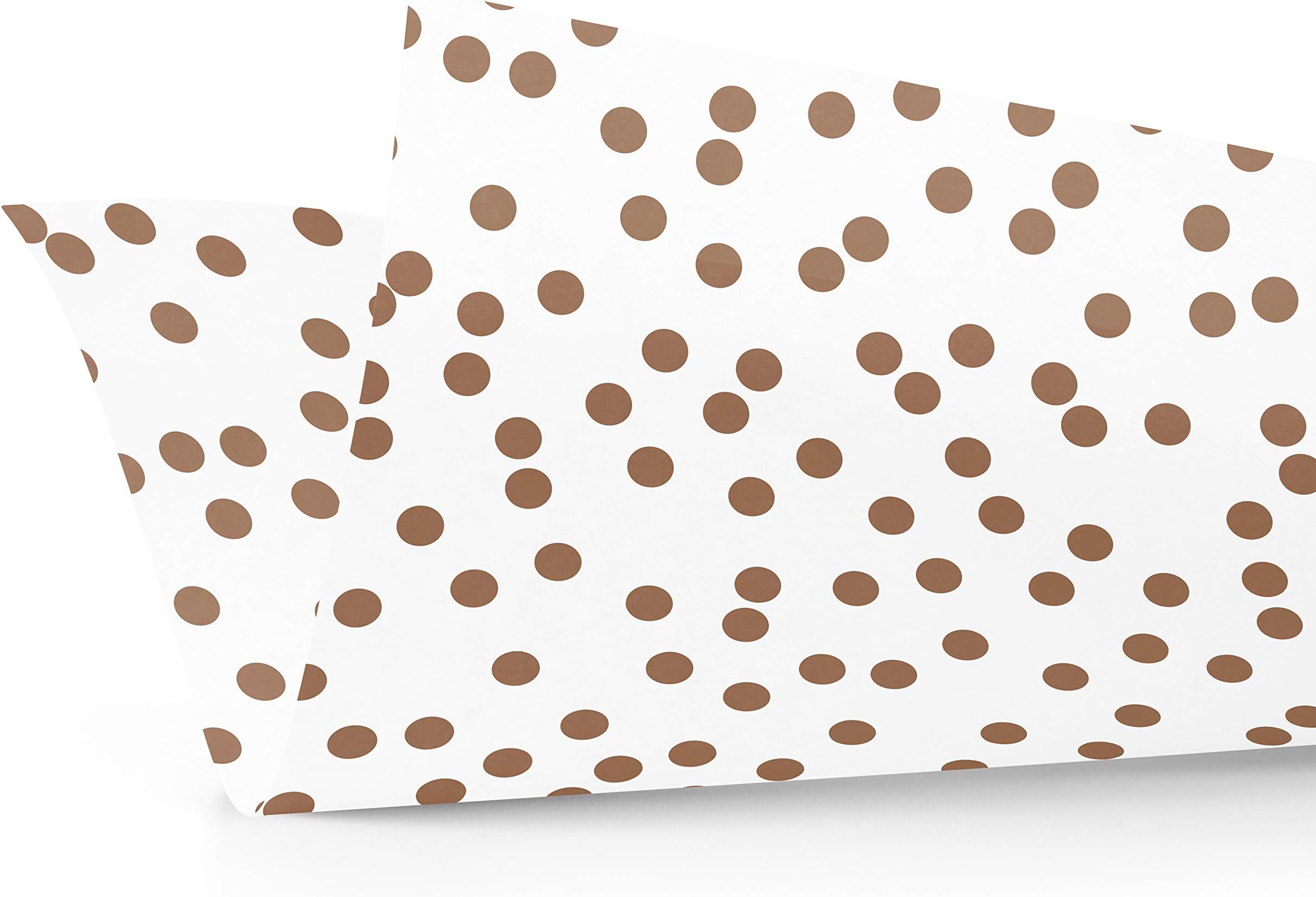 Creative Bag, Festive Tissue Paper, 20x30", White w/Rose Gold Dots, 100ct, Merchandise, Retail, Party, Boutique, Gift, Bulk, Notion, Christmas, Holiday