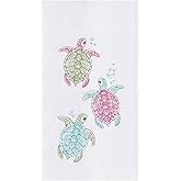 CFF Baby Sea Turtles Swimming to Sea Embroidered Flour Sack Kitchen Dish Towel