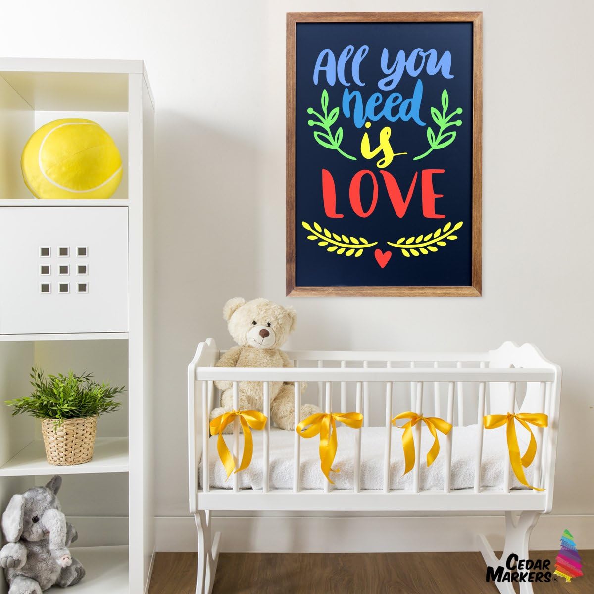 Cedar Markers 27"x20" Framed Chalkboard Sign. 100% Non-Porous Erasable Blackboard and Whiteboard. Chalk Board for Chalk Markers. Homeschool Magnet Board Decorative Big Chalkboard for Every Event.: Home & Kitchen