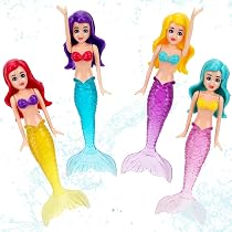 DECHOUS 8 Sirènes De Plongée Pour Piscine – Jouets Bain Colorés, 13,5 Cm, En Plastique, Pour Enfants, Entrainement Et Jeu