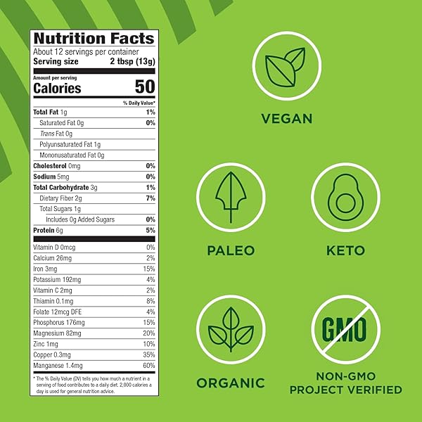 MANITOBA HARVEST ORGANIC HEMP & MATCHA POWDER, 5.5 OZ, ENERGY, 6G OF PROTEIN, 2G OF FIBER PER SERVING, MATCHA PROTEIN POWDER, VEGAN, NON-GMO PROJECT VERIFIED, 56G OF CAFFEINE, PACKAGING MAY VARY