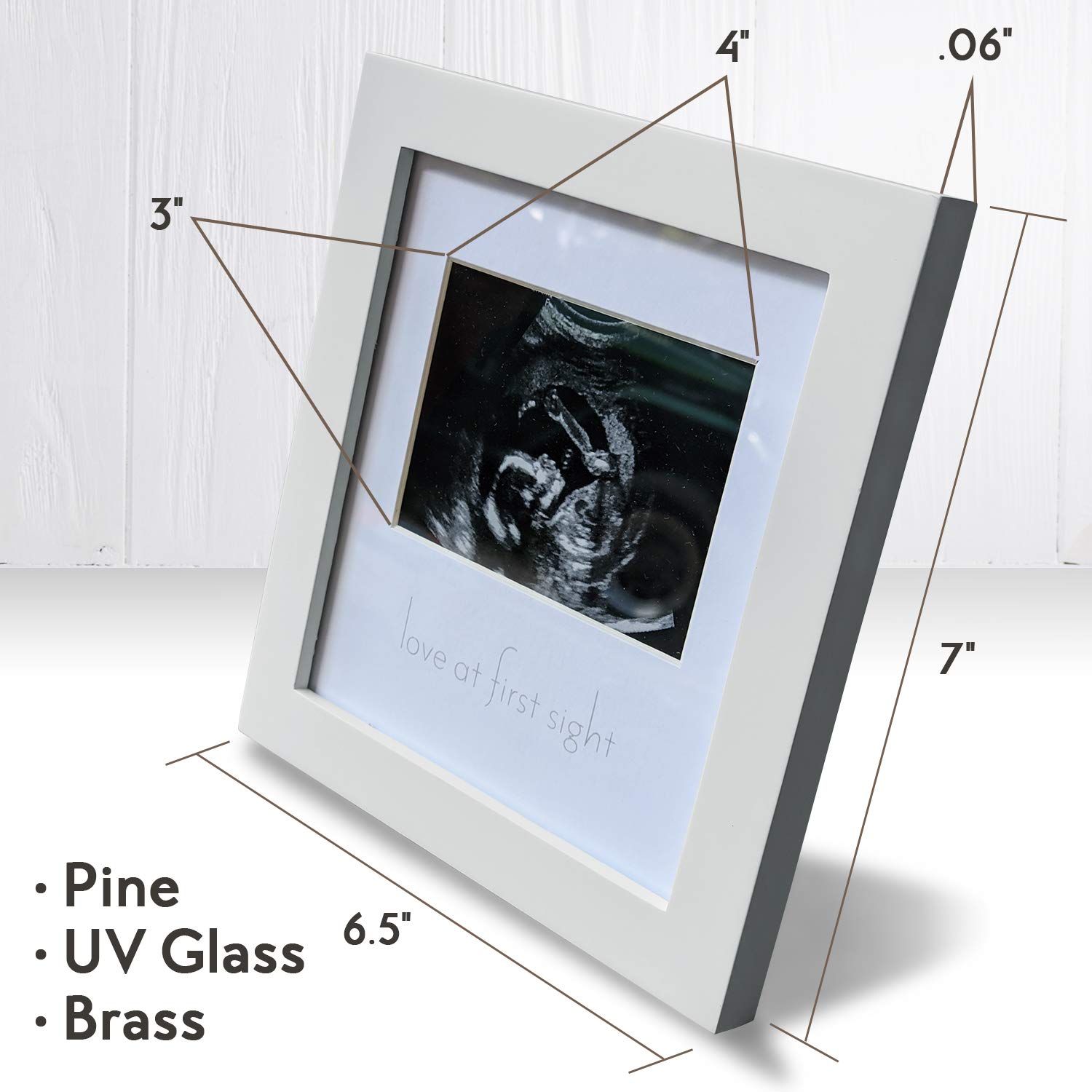 Green Pollywog Sonogram Photo Display | White Ultrasound Frame | Pregnancy Gift for First-Time Moms, Parents & Grandparents | Nursery Decor