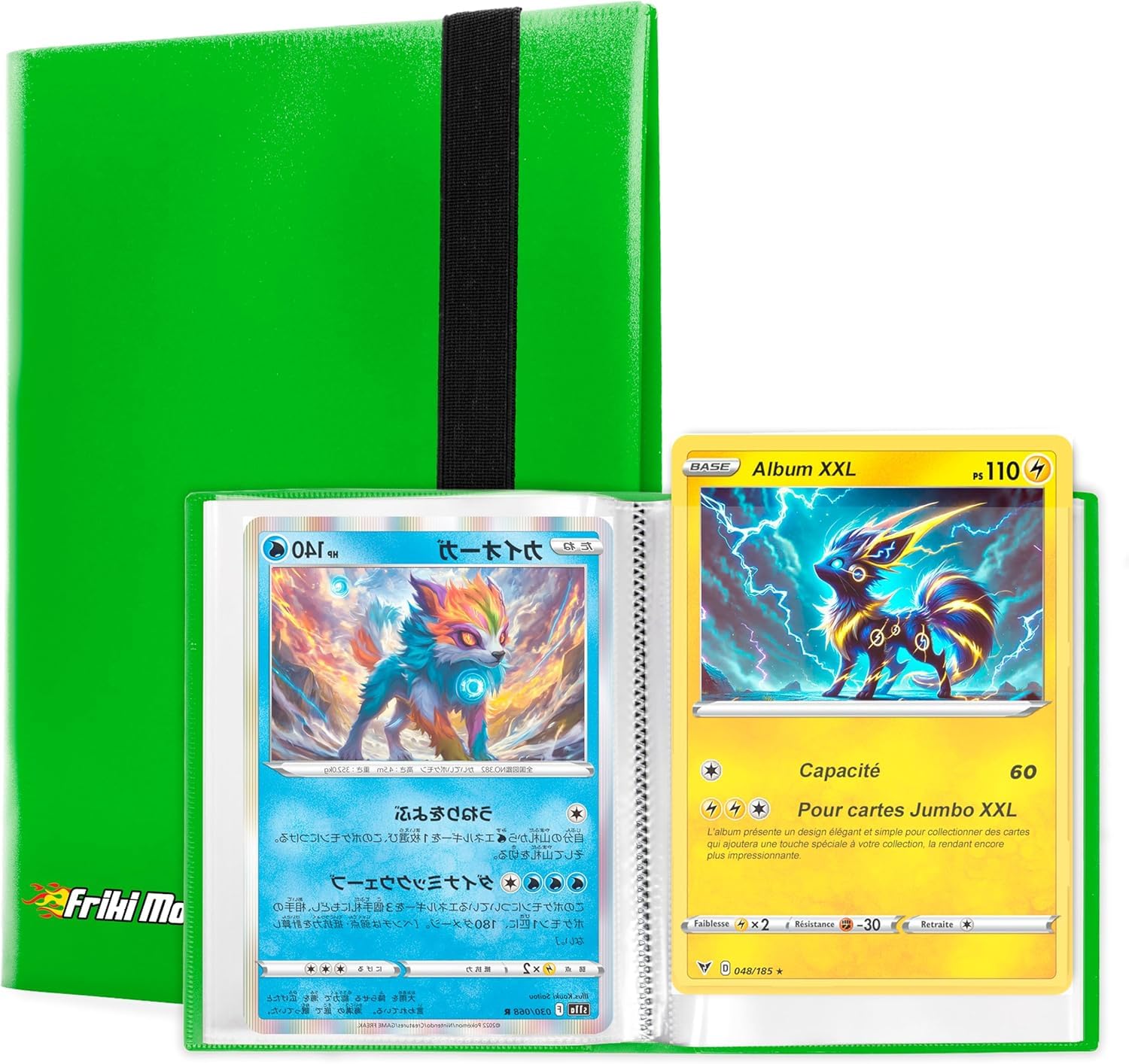 XXL Jumbo Collection Album for Trading Cards - Capacity for 60 genuine GX Promo Cards, VMAX, V or EX, 30 Pages for Jumbo Cards, Album with Sleeves Size 21 x 14.5 cm (Green) — image 1