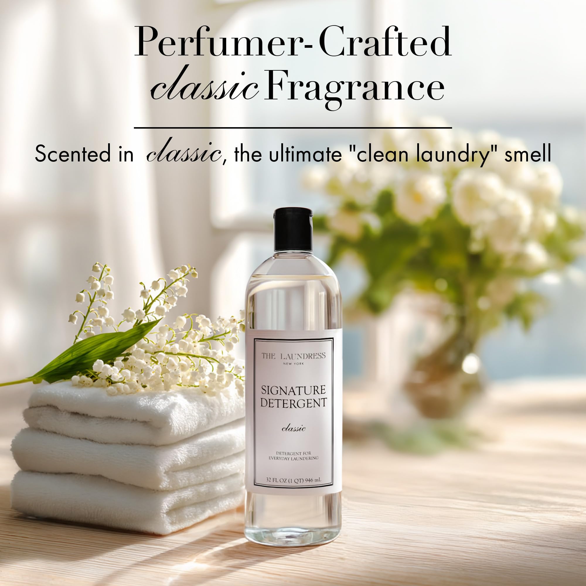 The Laundress Luxury Laundry Detergent, 31 Loads, Scented Signature Classic Fragrance, Concentrated Triple Enzyme Deep Cleaning and Targeted Stain Remover, 96% USDA Biobased Product