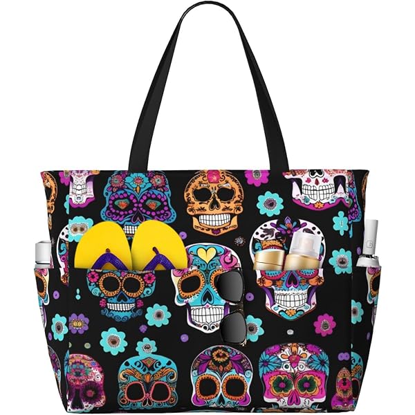 NGIL Canvas Tote Bag With Coin Purse - Navy Turtle Design, Large 13.5x13.5 Inch Water-Resistant Bag