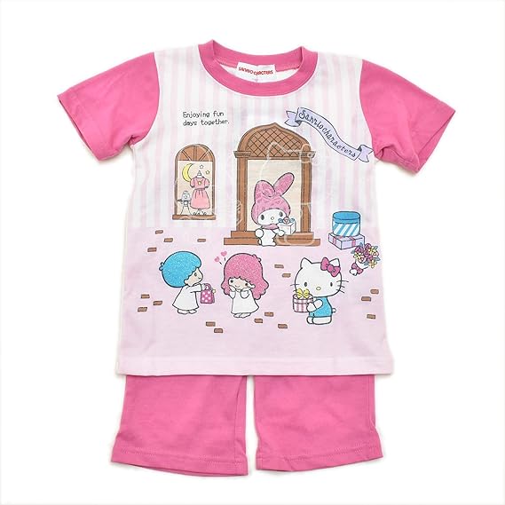 Amazon サンリオ キャラクターズ 光る半袖 T シャツ生地 パジャマ 032sk7171 100ｃｍ パジャマ 通販
