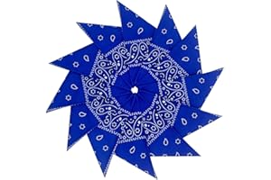 Junvena Cotton Bandanas 12 packs 22"X 22" Double Sides Printed Unisex Kerchief
