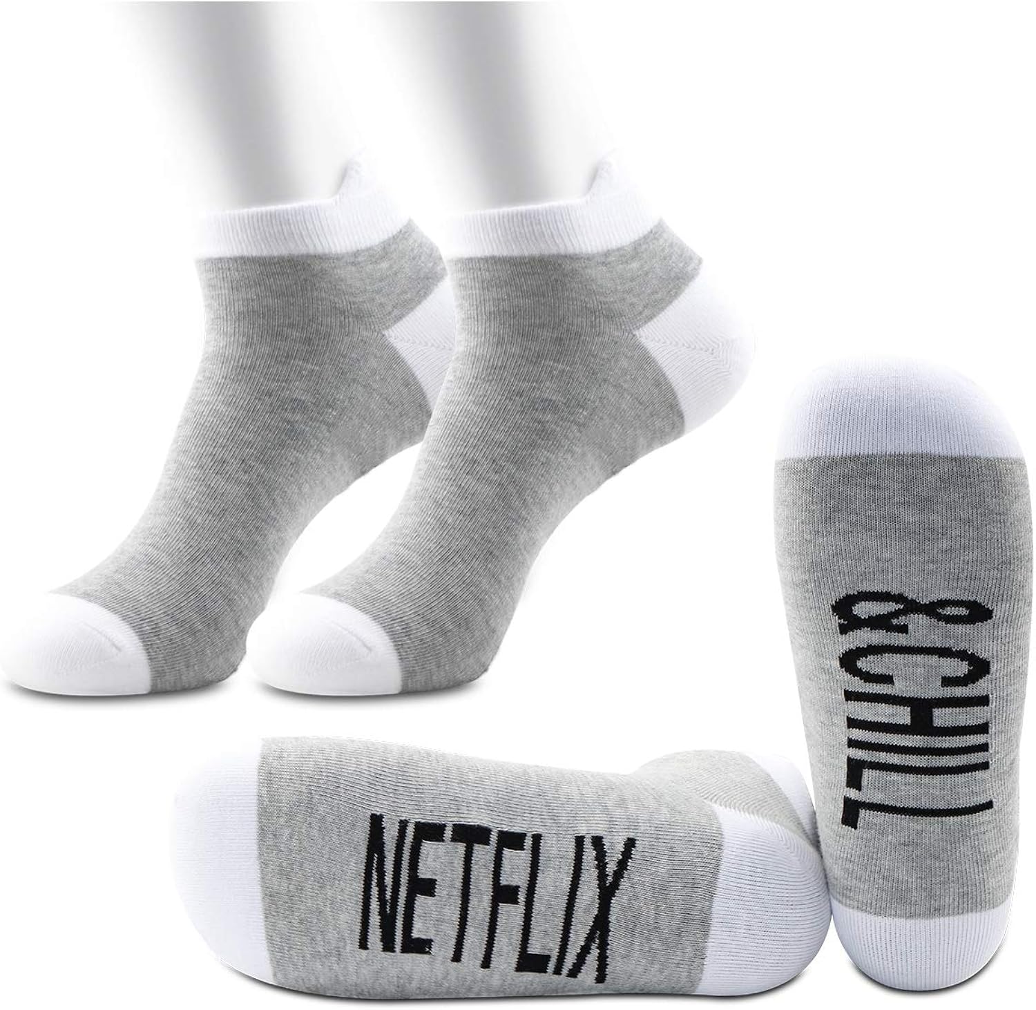 JXGZSO Netflix Gifts Netflix And Chill Funny Socks Netflix and Chill