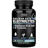 Keto Electrolyte Supplement (120 Capsules) Maximum Keto Electrolytes Supplements Pills w Pink Himalayan Salt, B Vitamins, Mag