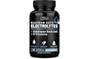 ZEAL NATURALS Keto Electrolyte Supplement (120 Capsules) Maximum Keto Electrolytes Supplements Pills w Pink Himalayan Salt, B Vitamins, Magnesium and Potassium Supplement - Salt Pills & Electrolyte Tablets